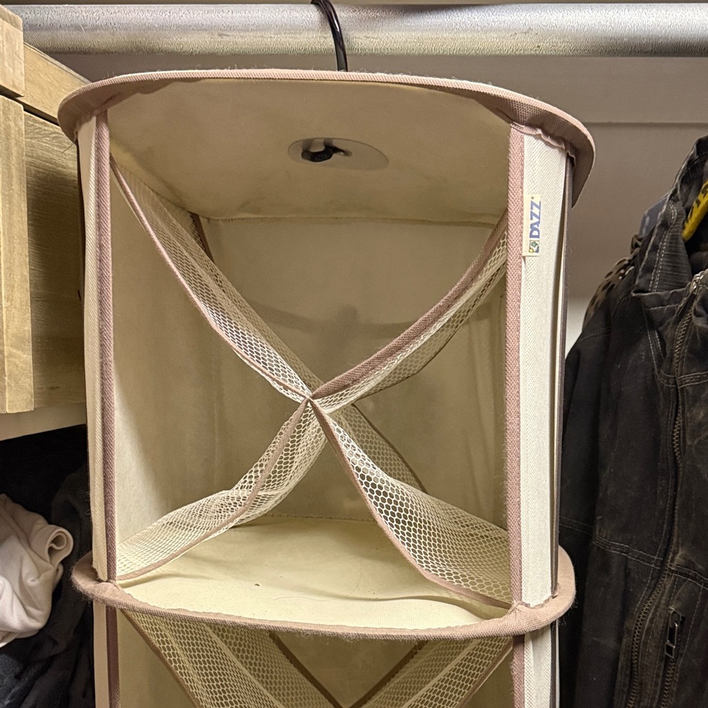 Collapsible Hanging Closet Shoe Organizer- with back pockets